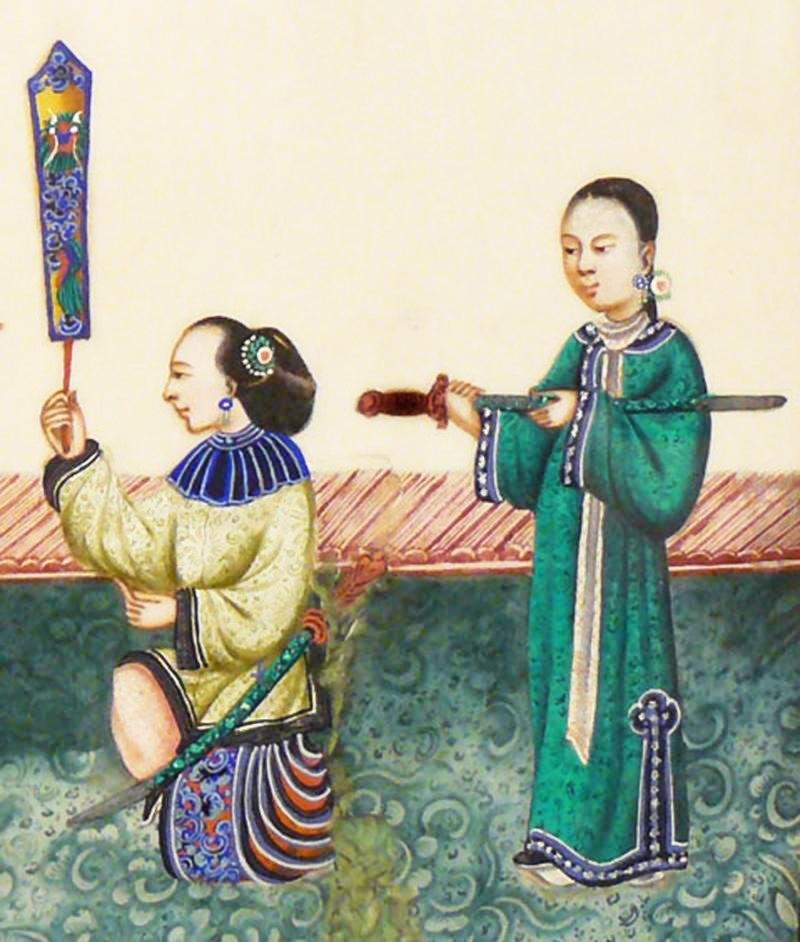 A Most Scarce Antique Ching Dynasty Chinese Shuāngjiàn (雙劍). A Twin-Sword Jian, Late 18th Early 19th century. Near Identical to Admiral Sir James Hanway Plumbridge's Sword in the National Maritime Museum Collection. And The Metropolitan In New york — image 9