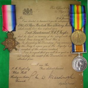 WW1 1914-15 TRIO, WORCESTER REGIMENT OFFICER, D.O.W F&F 17-4-17, ATTACHED …