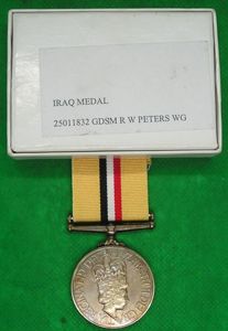 MINT BOXED IRAQ / OP-TELIC MEDAL, WELSH GUARDS