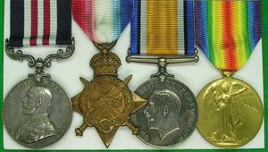WW1 MILITARY MEDAL (MM) & 1914-15 TRIO, 41st SIEGE BTY …