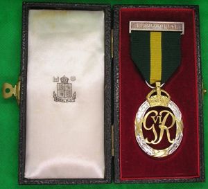 MINT CASED GVIR EFFICENCY DECORATION WITH TERRITORIAL SUSPENDER (TD) DATED …