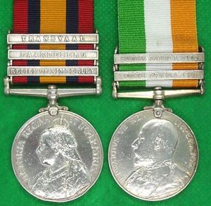 3 BAR QSA & KSA PAIR, 1st YORKSHIRE REGIMENT, WOUNDED …