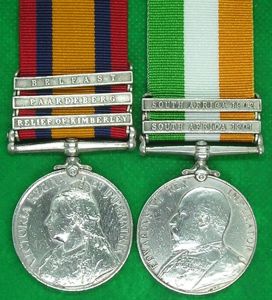 3 BAR QSA & KSA PAIR,1st YORKSHIRE REGIMENT, SEVERELY WOUNDED …
