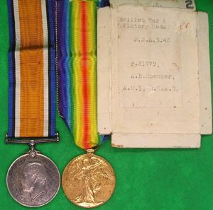 WW1 PAIR WITH BOX OF ISSUE, ROYAL NAVAL AIR SERVICE …