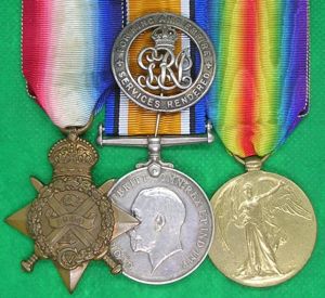 WW1 1914 STAR TRIO & SILVER WAR BADGE, 5th SCOTTISH …