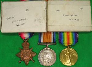 MINT BOXED 1914-15 TRIO, 4th WEST RIDING REGIMENT, KILLED IN …