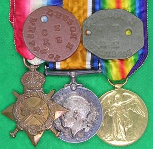 WW1 1914-15 TRIO K.O.Y.L.I WITH A PAIR OF THE RECIPIENTS …