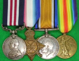 WW1 MILITARY MEDAL (MM) & TRIO, SIGNAL SUB SECTION ROYAL …