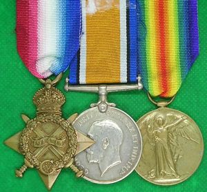 WW1 1914-15 TRIO, OFFICER, ROYAL SCOTS FUSILIERS, WOUNDED 21-3-1918, FIRST …