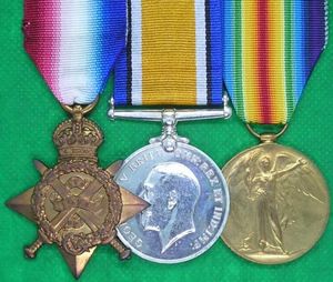 WW1 1914 MONS STAR TRIO, NORTH STAFFORDSHIRE REGIMENT