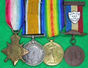 WW1 1914-15 TRIO & R.A.O.B TRIBUTE MEDAL, ROYAL FIELD ARTILLERY
