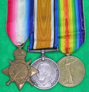WW1 1914 STAR TRIO, 2nd MIDDLESEX REGT, DIED OF WOUNDS …