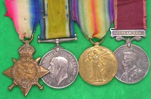 1914 TRIO & GVR LS&GC, 1st QUEENS REGT, WOUNDED PRISONER …