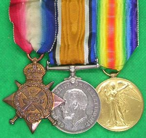 WW1 1914 STAR TRIO, 3rd RIFLE BRIGADE, WOUNDED 1916