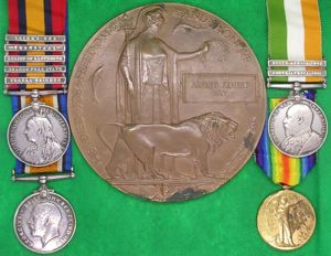 QSA, KSA, WW1 PAIR & MEMORIAL PLAQUE, 13th HUSSARS & …