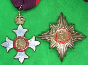 1st TYPE MILITARY K.B.E, NECK BADGE & BREAST BADGE