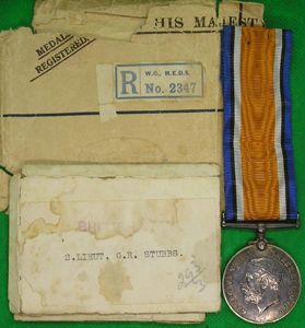 WW1 BRITISH WAR MEDAL, SOLE ENTITLEMENT, A.S.C OFFICER, FROM LIVERPOOL