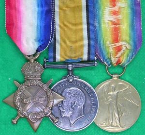 WW1 1914-15 TRIO, 14th NORTHUMBERLAND FUSILIERS, DISCHARGED WITH A SILVER …