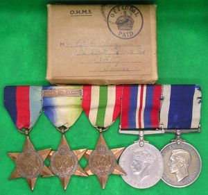 WW2 GROUP WITH BOX OF ISSUE & RN LS&GC, HMS …
