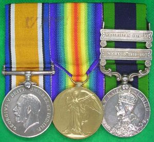 WW1 PAIR & IGS MAHSUD 1919-20 & WAZIRISTAN 1919-21, OFFICER …