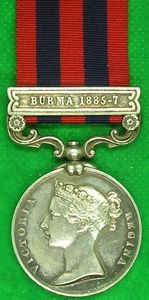 IGS 1854, BURMA 1885-7, 2nd SOMERSET LIGHT INFANTRY