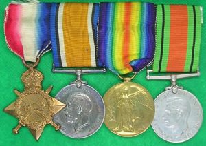 WW1 1914-15 TRIO & DEFENCE MEDAL, OFFICER DORSET REGIMENT