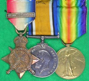 WW1 1914 MONS STAR & BAR TRIO, 1st SCOTS GUARDS, …
