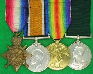 WW1 1914-15 TRIO & RNR LONG SERVICE TO A RECIPIENT …