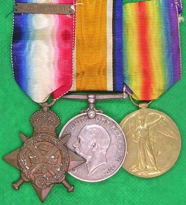 WW1 1914 MONS STAR & BAR TRIO, 2nd SOUTH STAFFORDSHIRE …