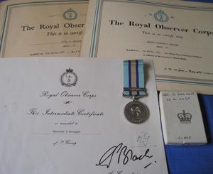 ROYAL OBSERVER CORPS LONG SERVICE MEDAL WITH 2nd AWARD BAR …