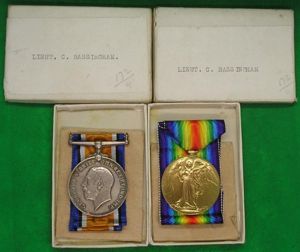 MINT BOXED WW1 PAIR, OFFICER 5th BORDER REGIMENT, WOUNDED 1917