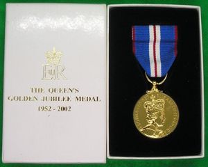 MINT BOXED 2002 GOLDEN JUBILEE MEDAL