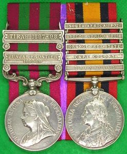 2 BAR IGS 1895 & 5 BAR QSA, 2nd YORKSHIRE …