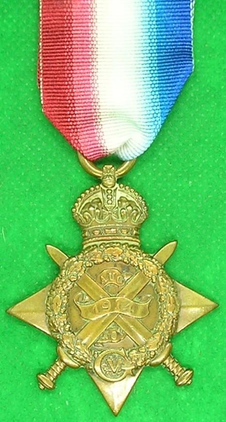 WW1 1914 STAR, 1st NORTHUMBERLAND FUSILIERS, KILLED IN ACTION F&F 27-10-1914, FROM TETBURY — image 2