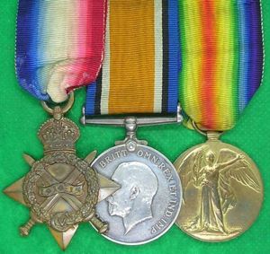 WW1 1914-15 TRIO WITH LARGE PHOTOGRAPH OF THE RECIPIENT IN …