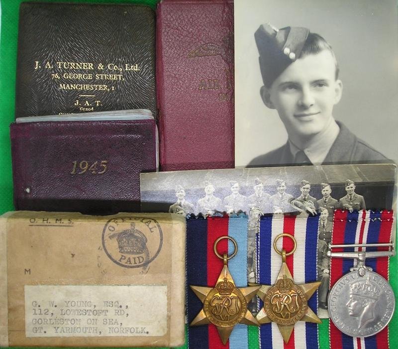 MINT BOXED WW2 MEDAL GROUP, WITH ORIGINAL DIARY'S & PHOTOGRAPHS, R.A.F, SERVED N.W.EUROPE, FROM NORFOLK — image 2