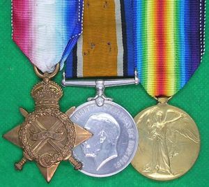 WW1 1914-15 TRIO, STOCKBROKERS BTN, ROYAL FUSILIERS, D.O.W F&F 4-5-1917, …