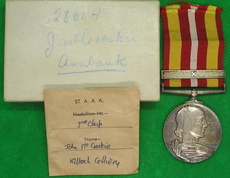 MINT BOXED VOLUNTARY MEDICAL SERVICES MEDAL & BAR, ST.ANDREWS AMBULANCE ASSOCIATION, KILLOCH COLLIERY, ANNBANK, AYRSHIRE — image 2