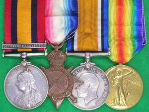 QSA DEFENCE OF LADYSMITH & 1914-15 TRIO, HMS POWERFUL, ROYAL …