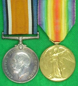 WW1 PAIR, 24th NORTHUMBERLAND FUSILIERS, K.I.A F&F 28-4-1917, FROM HERTFORD