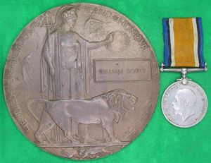 WW1 BRITISH WAR MEDAL & MEMORIAL PLAQUE, 12th YORKSHIRE REGIMENT, …