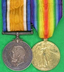 WW1 PAIR, 1/6th DURHAM.L.I, FROM FERRYHILL, WOUNDED 1917