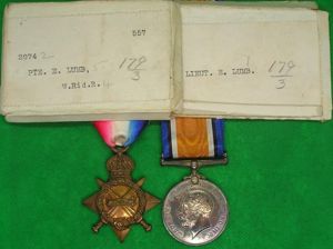 MINT BOXED 1914-15 STAR & BRITISH WAR MEDAL, PTE 1/5th …