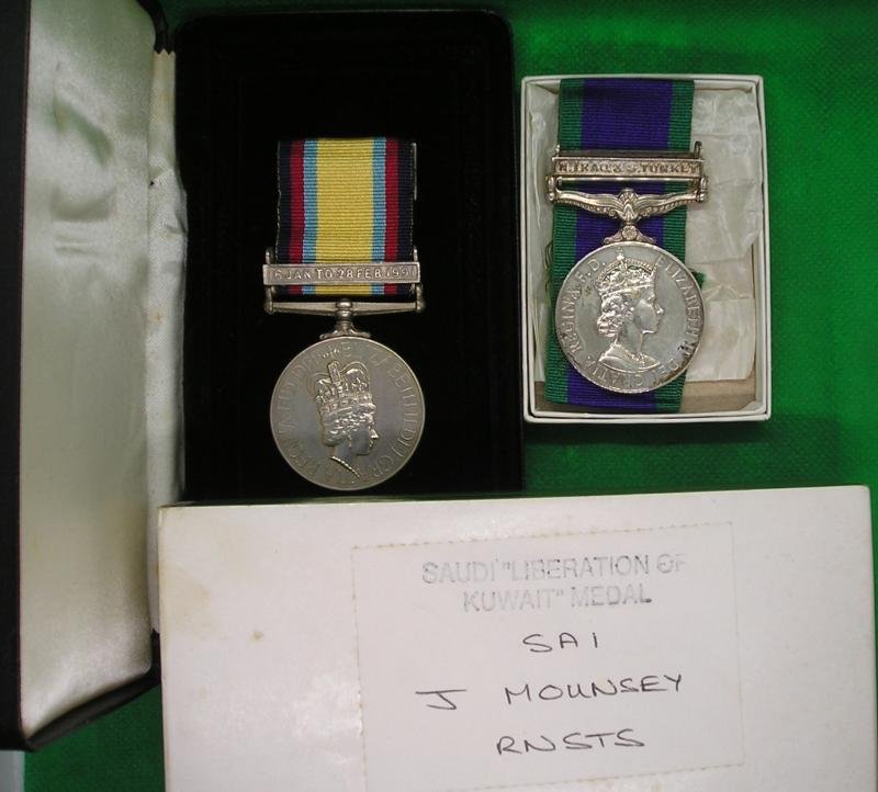 1991 GULF MEDAL & GSM N.IRAQ & S.TURKEY, ROYAL NAVAL SUPPLY & TRANSPORT SERVICE, DIED IN SERVICE 1991, WITH ORIGINAL DOCUMENTS & PHOTOS — image 2