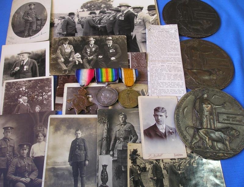 WW1 FAMILY GROUP TO THREE BROTHERS FROM BLANDFORD, DORSET, ALL DIED IN WW1, WITH ORIGINAL PHOTOS INCLUDING ONE OF THE PRINCE OF WALES MEETING THE BOYS FATHER — image 2
