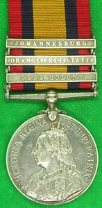 3 BAR QSA WITH JOHANNESBURG CLASP, N.STAFFORDSHIRE.REGT