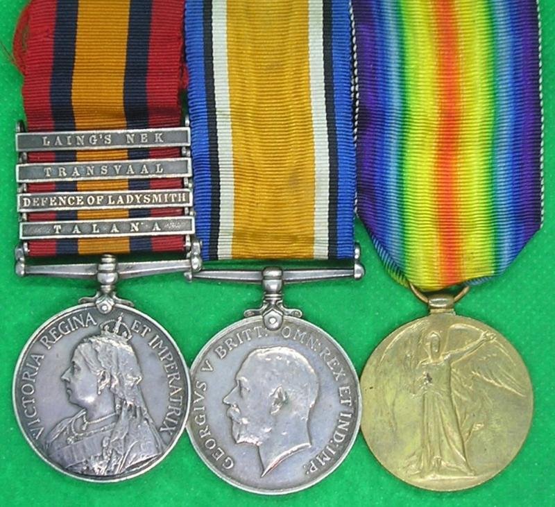 4 BAR QSA TALANA / DEFENCE OF LADYSMITH & WW1 PAIR, K.R.R.C & R.E — image 2