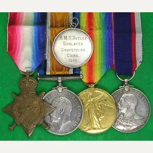 WW1 1914-15 TRIO & RFR LONG SERVICE, R.M.L.I, WITH SILVER …