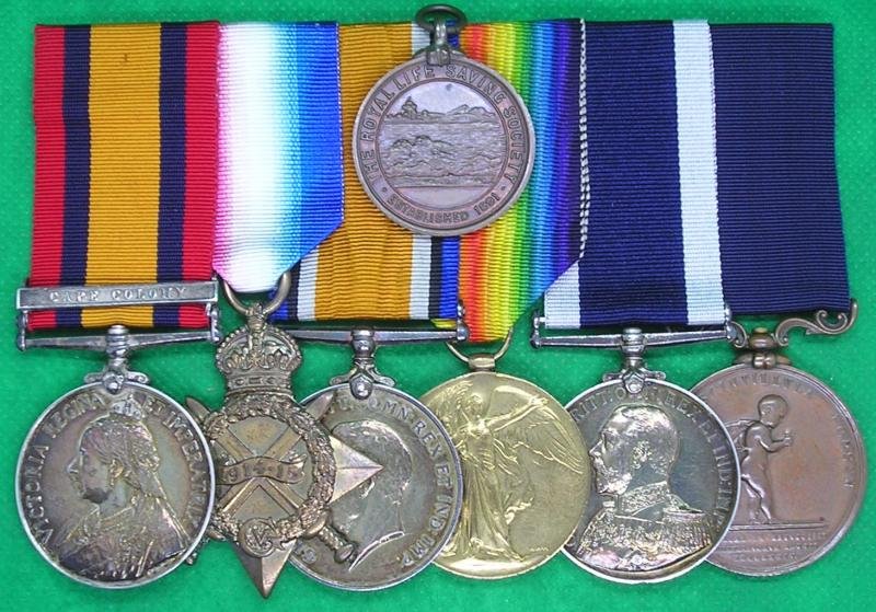 QSA CAPE COLONY, 1914-15 TRIO, RN LS&GC & ROYAL HUMANE SOCIETY BRONZE MEDAL, HMS MONARCH / HMS DEFENCE, K.I.A JUTLAND 31-5-1916 — image 2