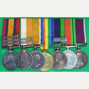 BOER WAR & WW1 / WW2 LONG SERVICE GROUP, ELANDSLAAGTE …